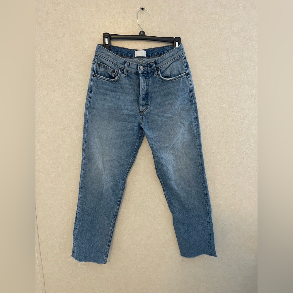 Boyish Jeans Womens Size 27 Blue Relaxed Straight Leg Denim Pants Button Fly